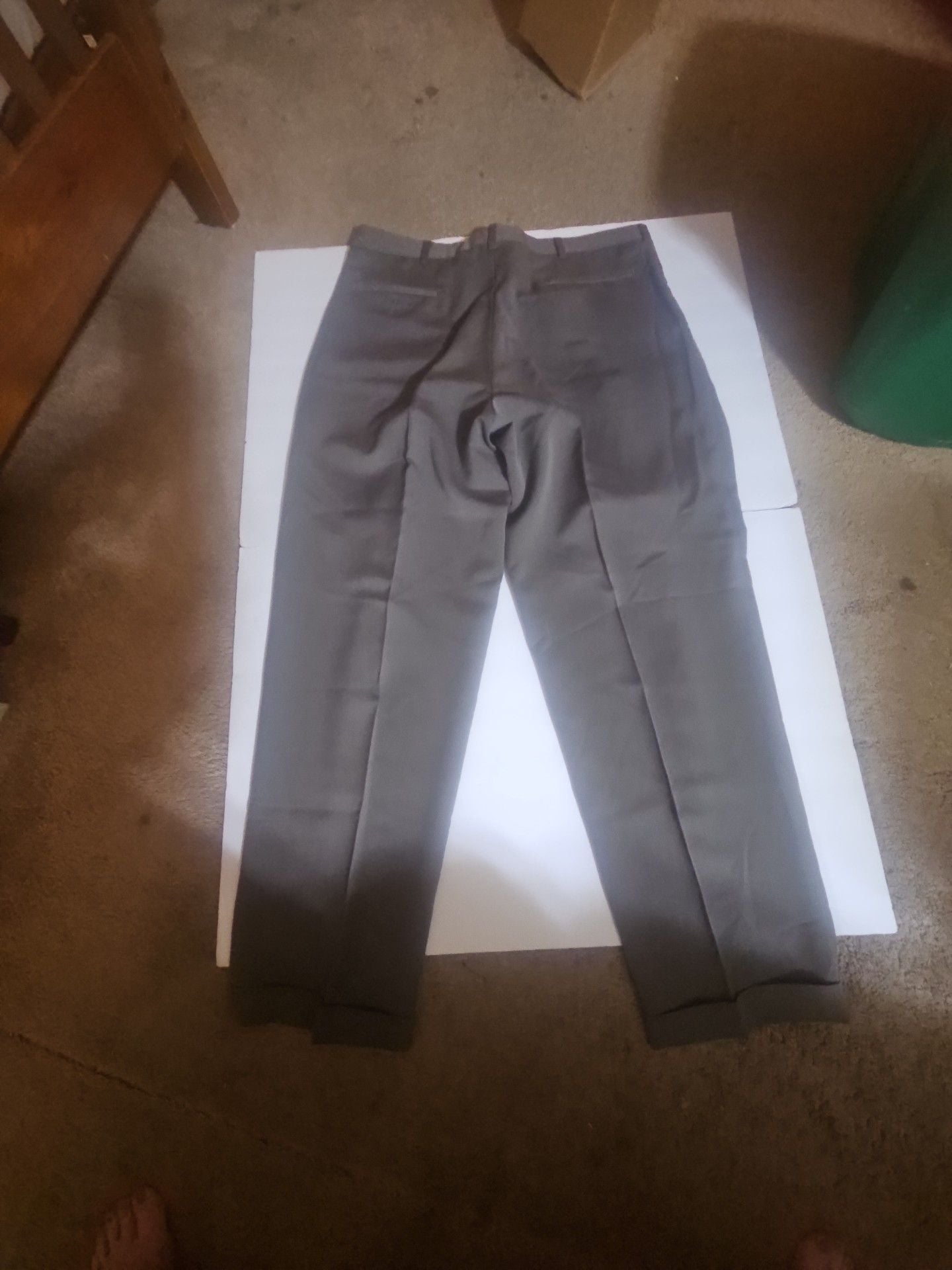 John Henry Dress Pants 38x32 Gray Pleated Polyester Wool 3