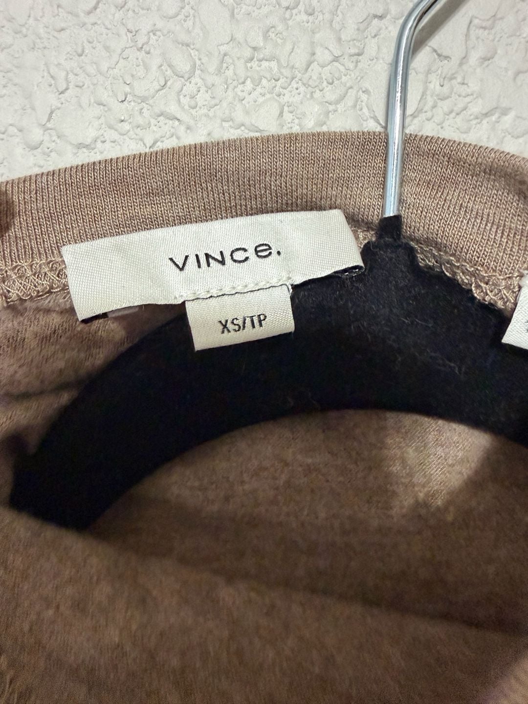 NWOT Vince Cozy Funnel-Neck Long-Sleeve Dress Size XS/TP Camel Jersey 4