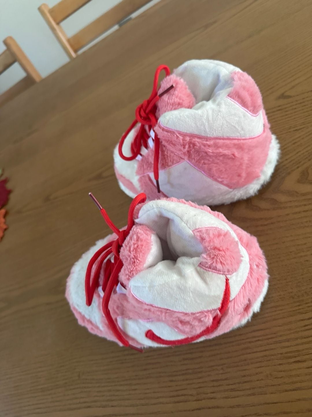 Nike Dunk Style Fuzzy Sneaker Slippers Pink White 5