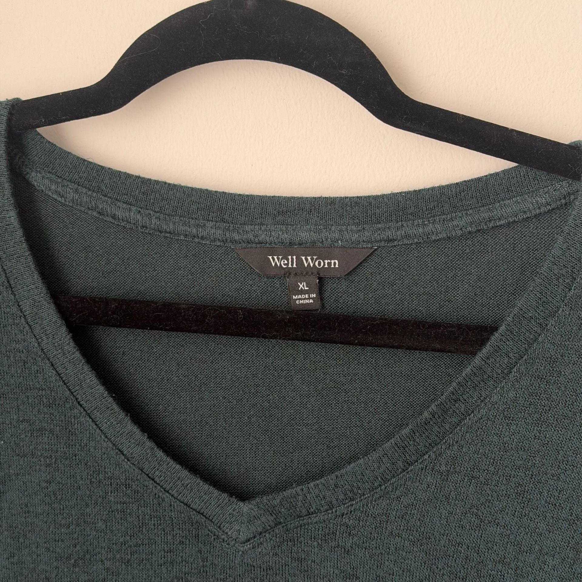 Well Worn Green V Neck Sweater Shirt Women's 3