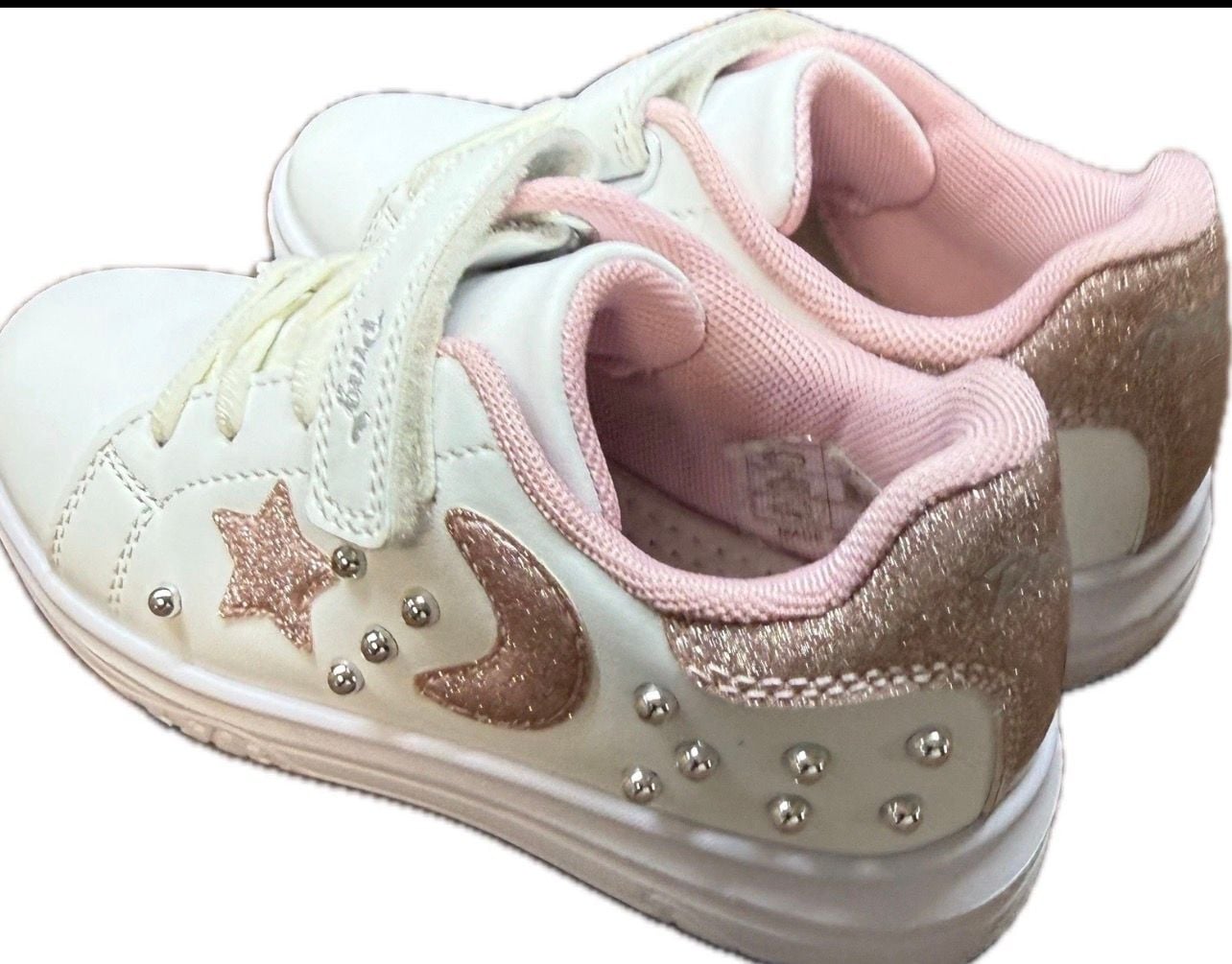 Primigi Sneakers Size 29 White Pink Star Studded Girls Shoes 8