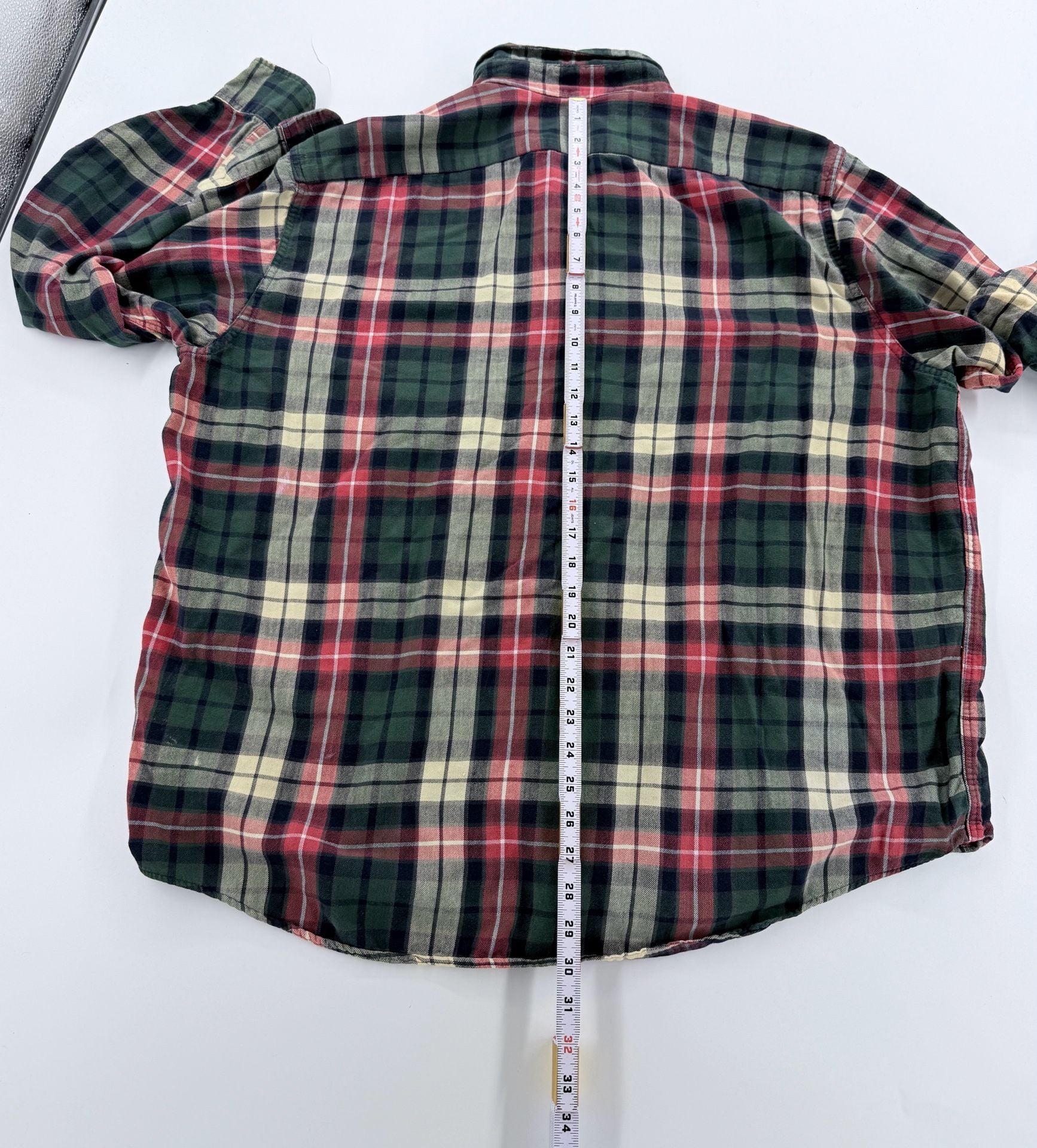 L.L. Bean Plaid Flannel Shirt Men XXL Vintage USA Red Green 5