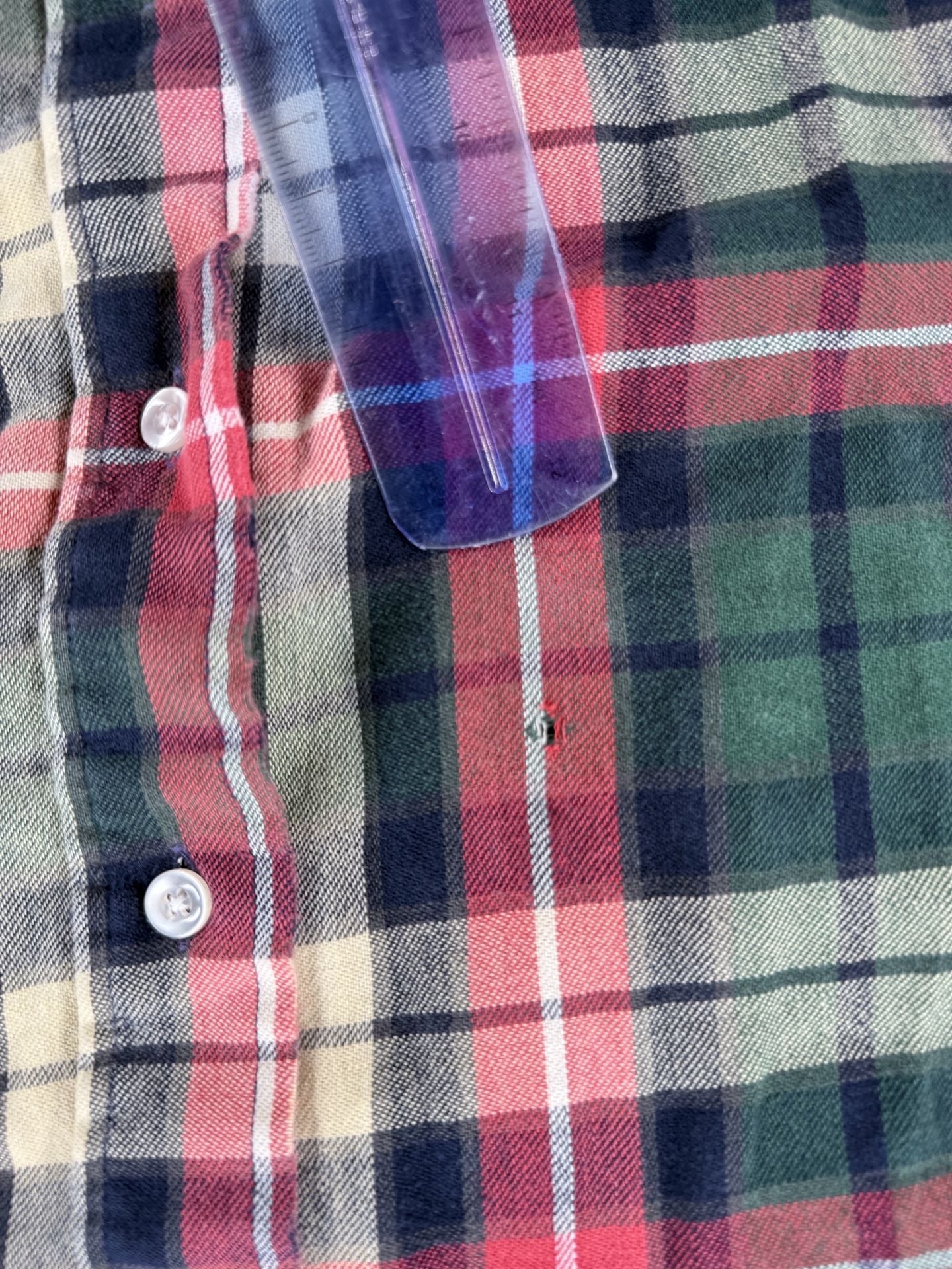 L.L. Bean Plaid Flannel Shirt Men XXL Vintage USA Red Green 7