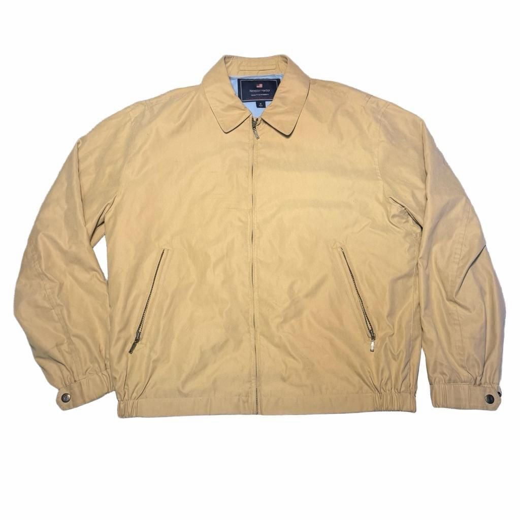 Newport Harbor Golf Jacket Size M Reg Tan Full Zip 2