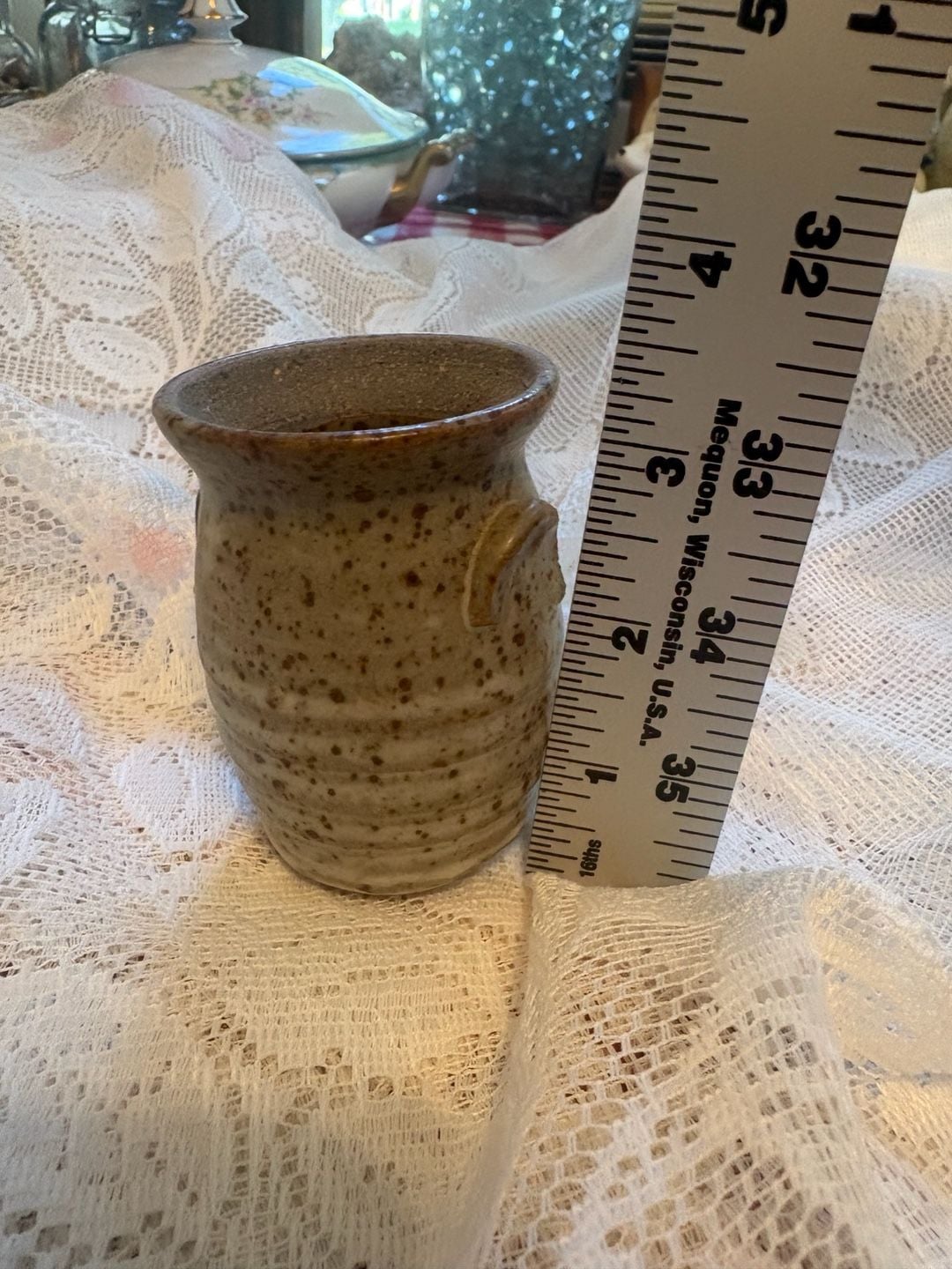 Tokheim Stoneware Mini Vase Speckled Salt Glaze Handcrafted Ceramic 1