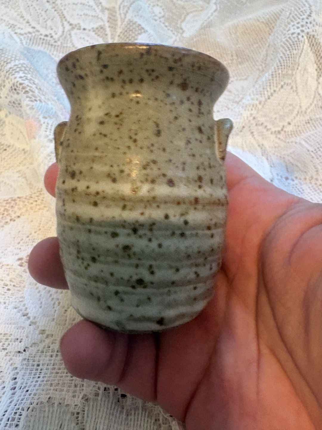 Tokheim Stoneware Mini Vase Speckled Salt Glaze Handcrafted Ceramic 2