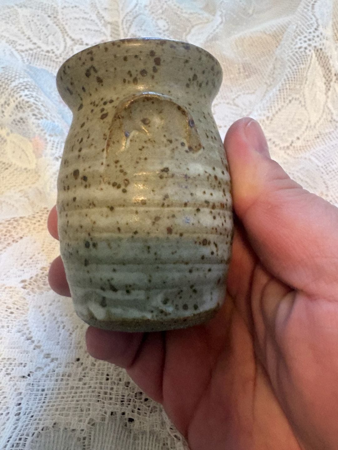 Tokheim Stoneware Mini Vase Speckled Salt Glaze Handcrafted Ceramic 3