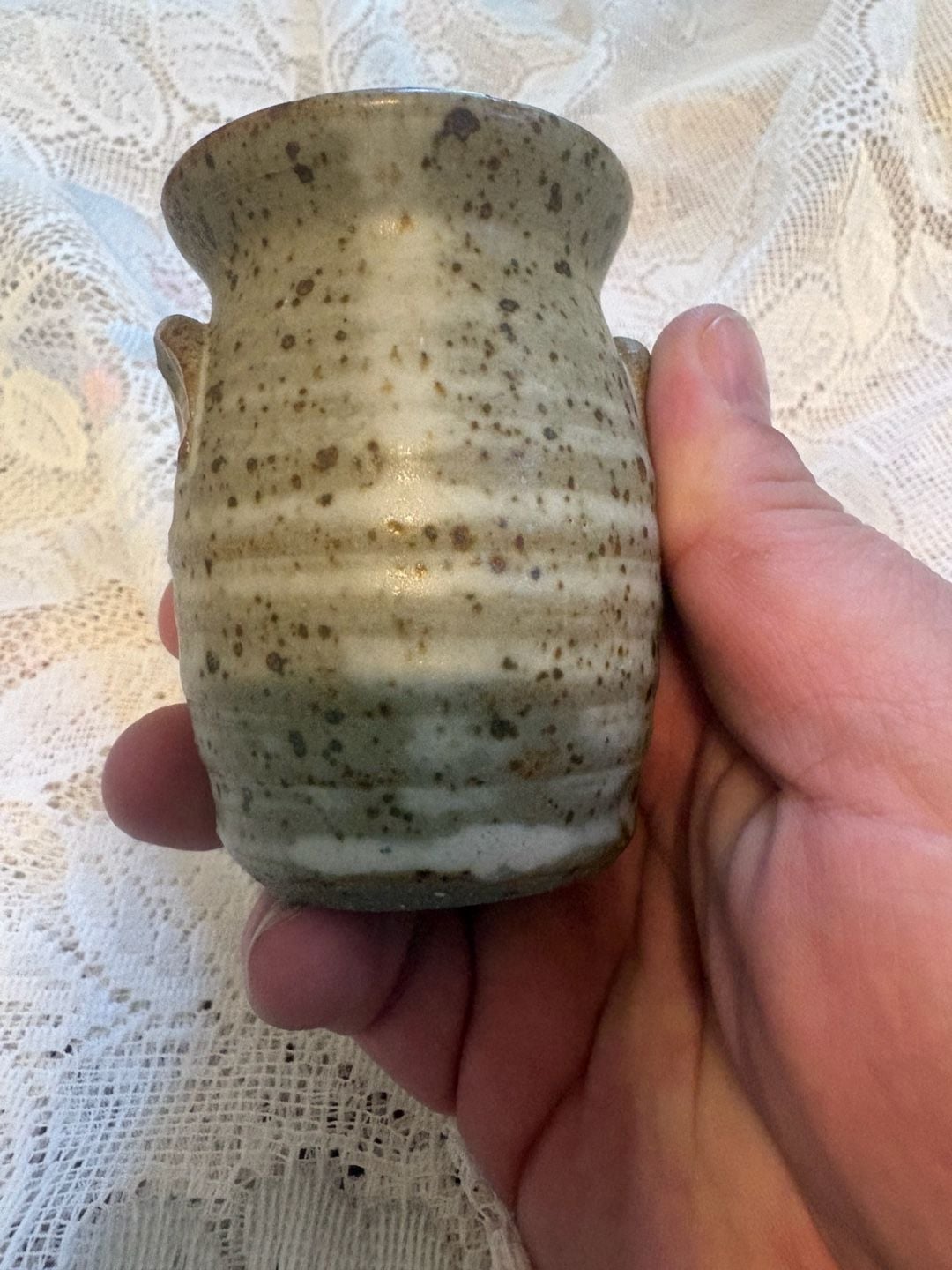 Tokheim Stoneware Mini Vase Speckled Salt Glaze Handcrafted Ceramic 4