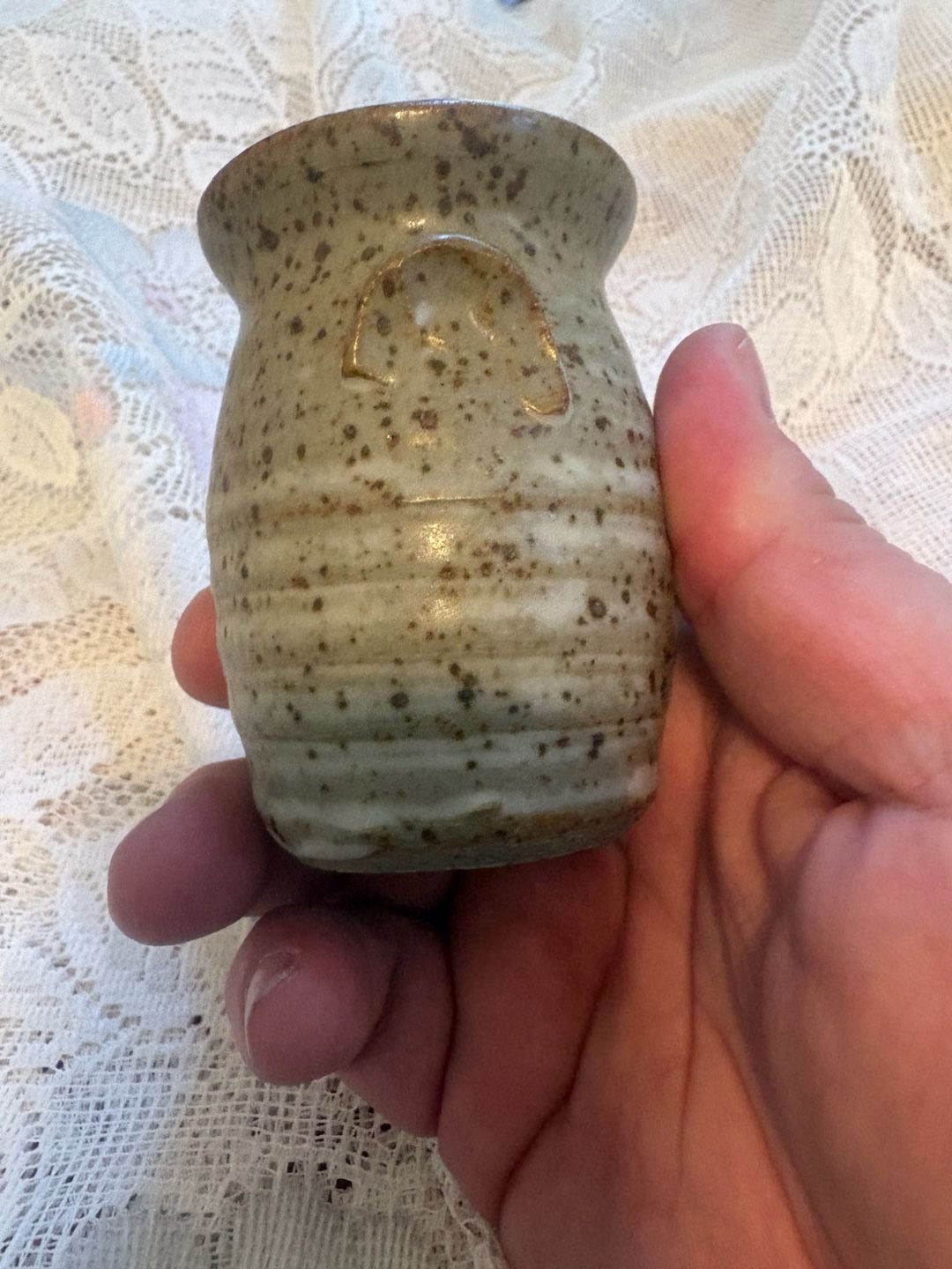Tokheim Stoneware Mini Vase Speckled Salt Glaze Handcrafted Ceramic 5