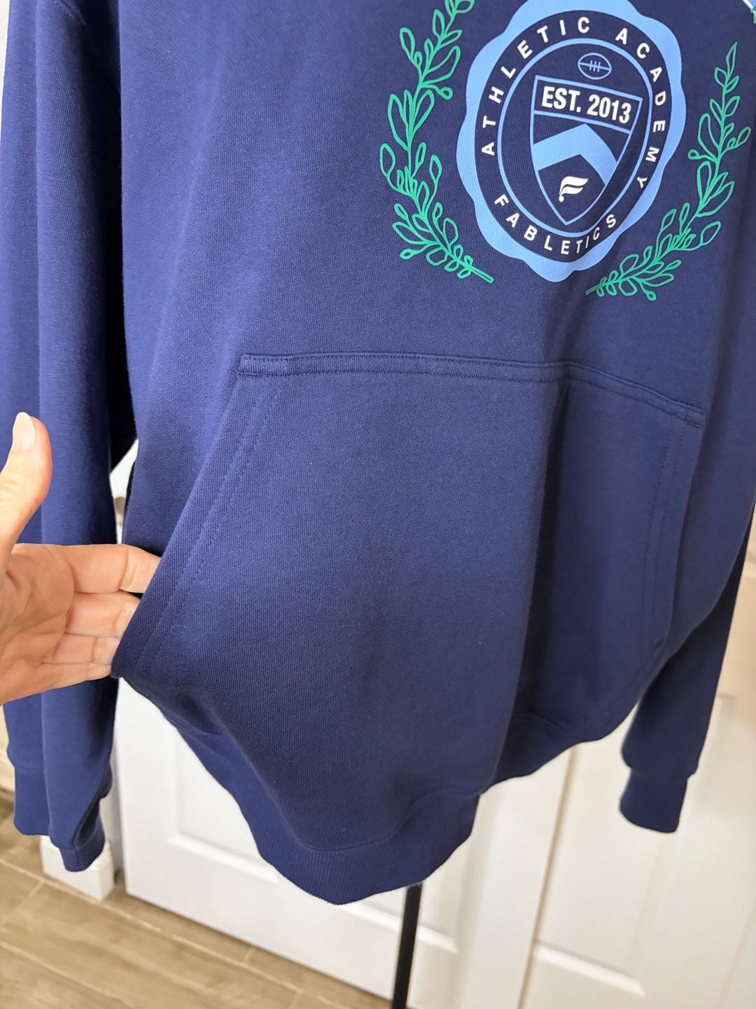 090-Fabletics Los Angeles Athletic Academy Hoodie Size XXL/1X Navy Blue. 6