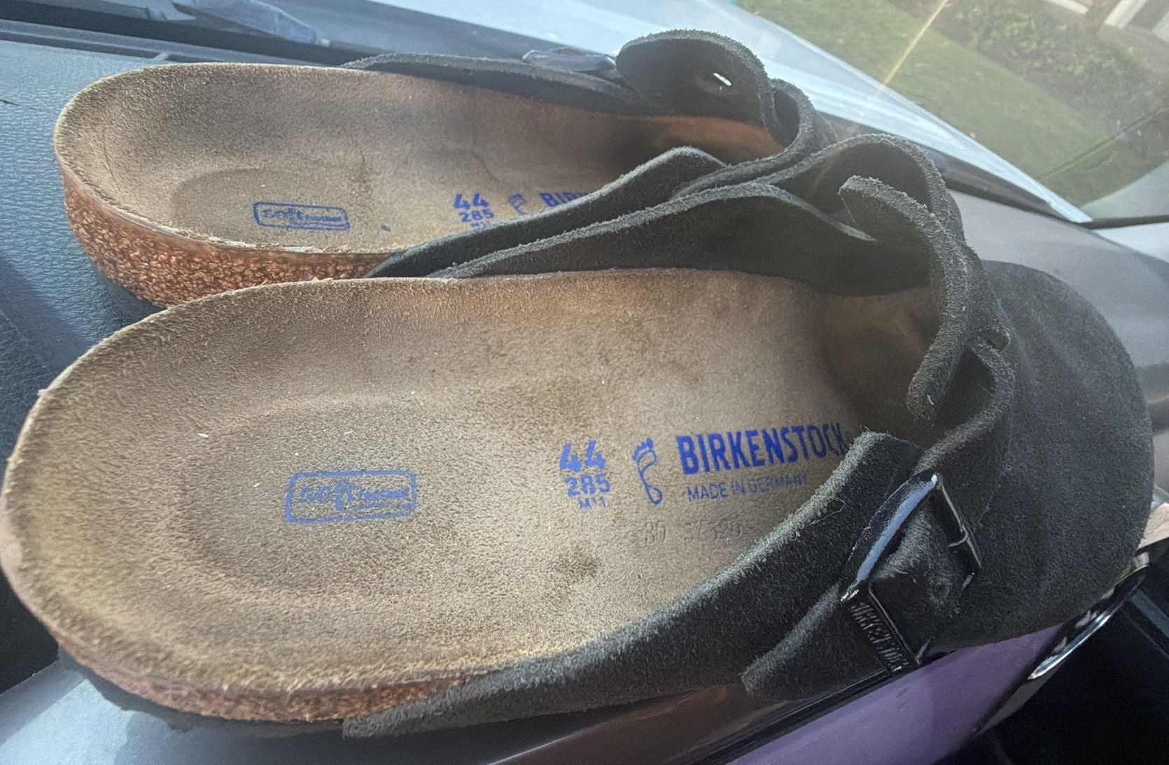 Birkenstock Boston Size 44 Black Suede Soft Footbed Clogs 3