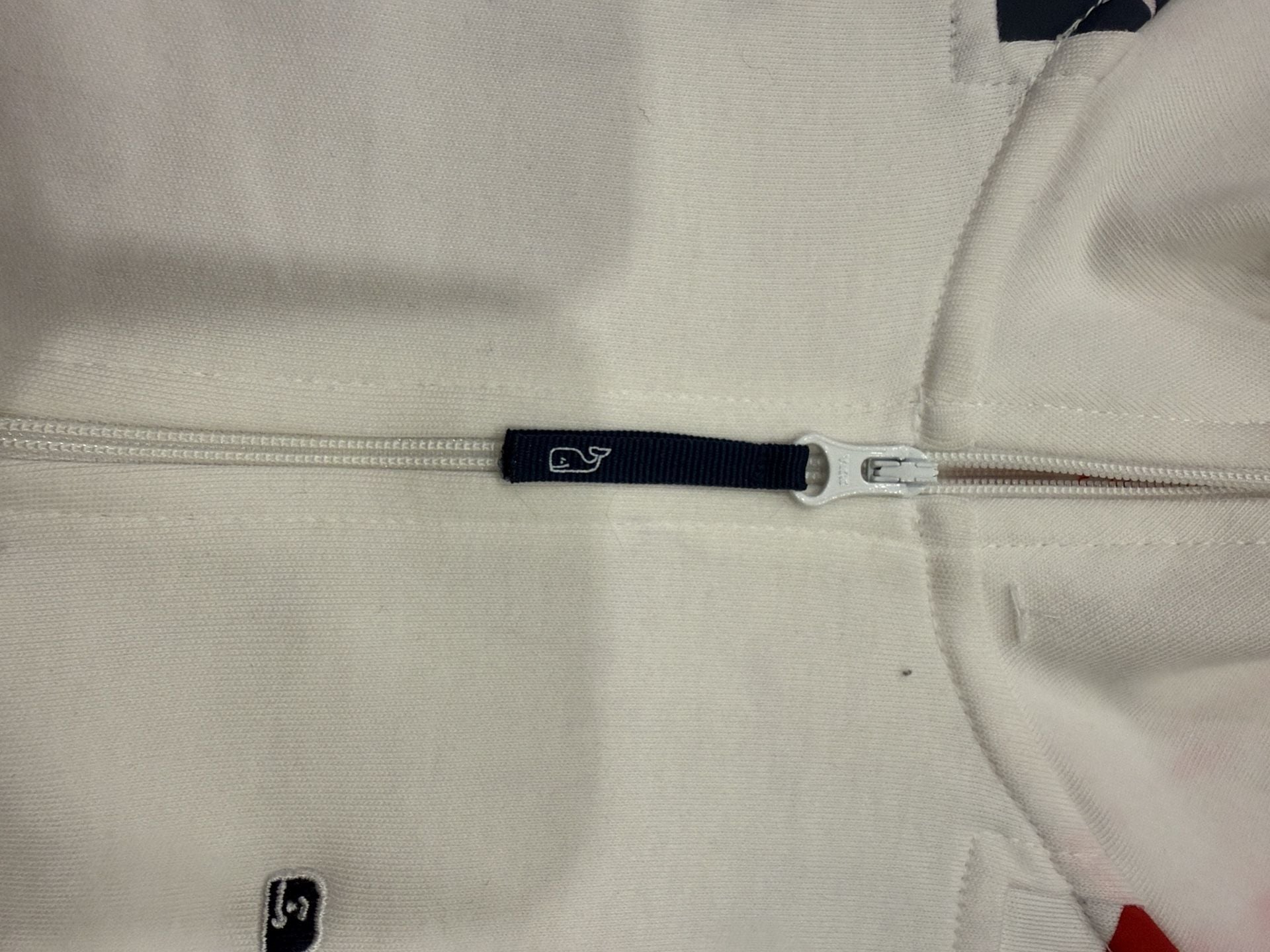 Vineyard Vines American Flag 1/4 Zip Pullover Size L White Cotton 4