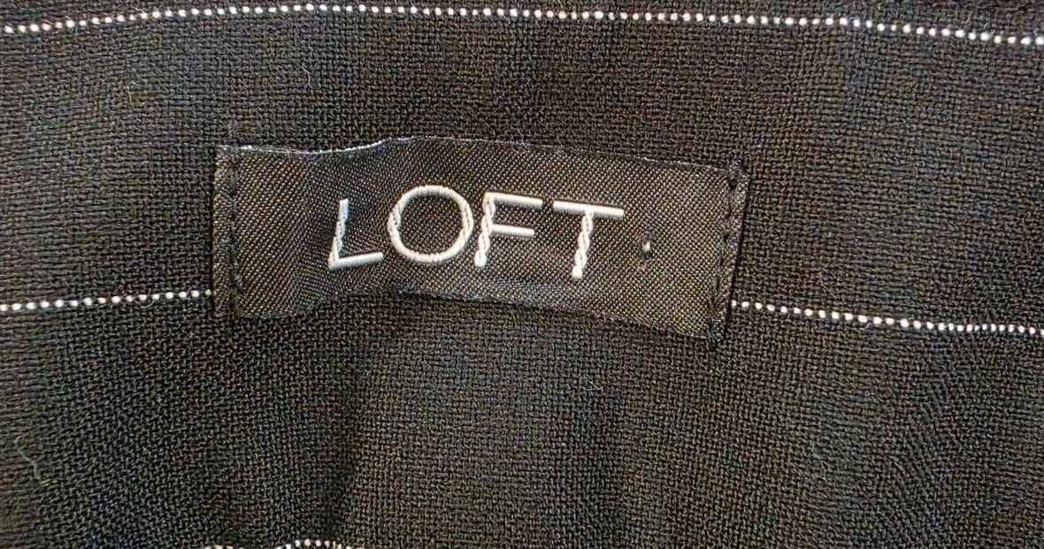 Loft Marisa Trouser Size 14 Black Pinstripe Pants 4