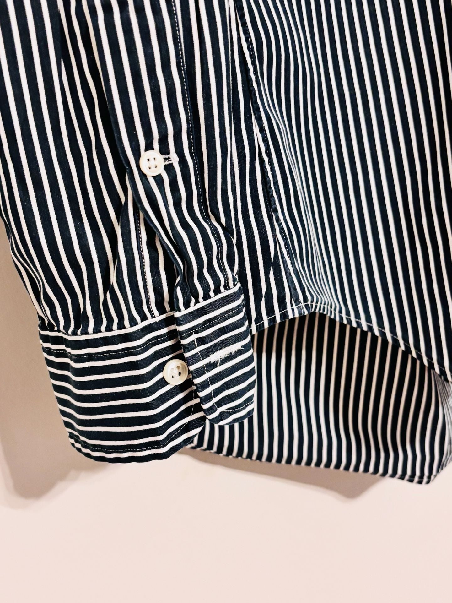 Ralph Lauren Classic Fit Button Down Shirt Size L Navy White Stripe 6