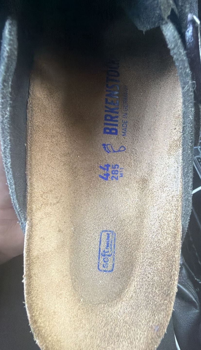 Birkenstock Boston Size 44 Black Suede Soft Footbed Clogs 4