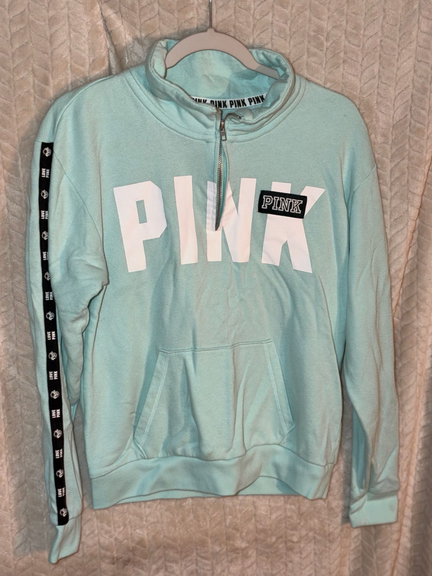 Victoria's Secret PINK Half Zip Sweatshirt Size S/P Mint Green 2