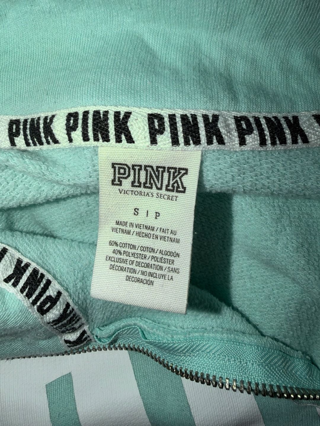 Victoria's Secret PINK Half Zip Sweatshirt Size S/P Mint Green 5