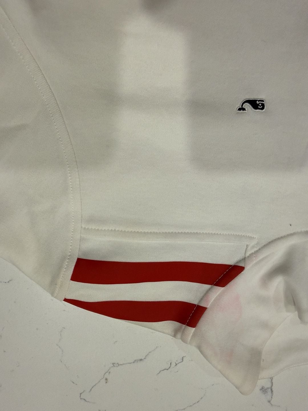 Vineyard Vines American Flag 1/4 Zip Pullover Size L White Cotton 6