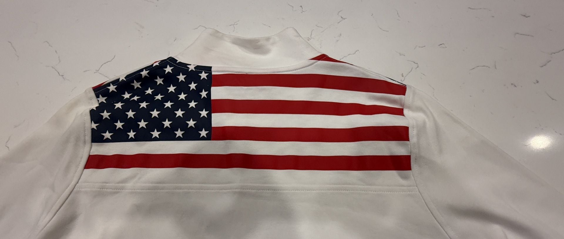Vineyard Vines American Flag 1/4 Zip Pullover Size L White Cotton 11