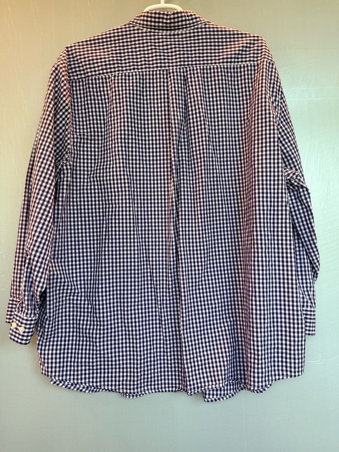 U.S. Polo Assn. Long Sleeve Gingham Button Down Shirt Size 3XL Purple White 5