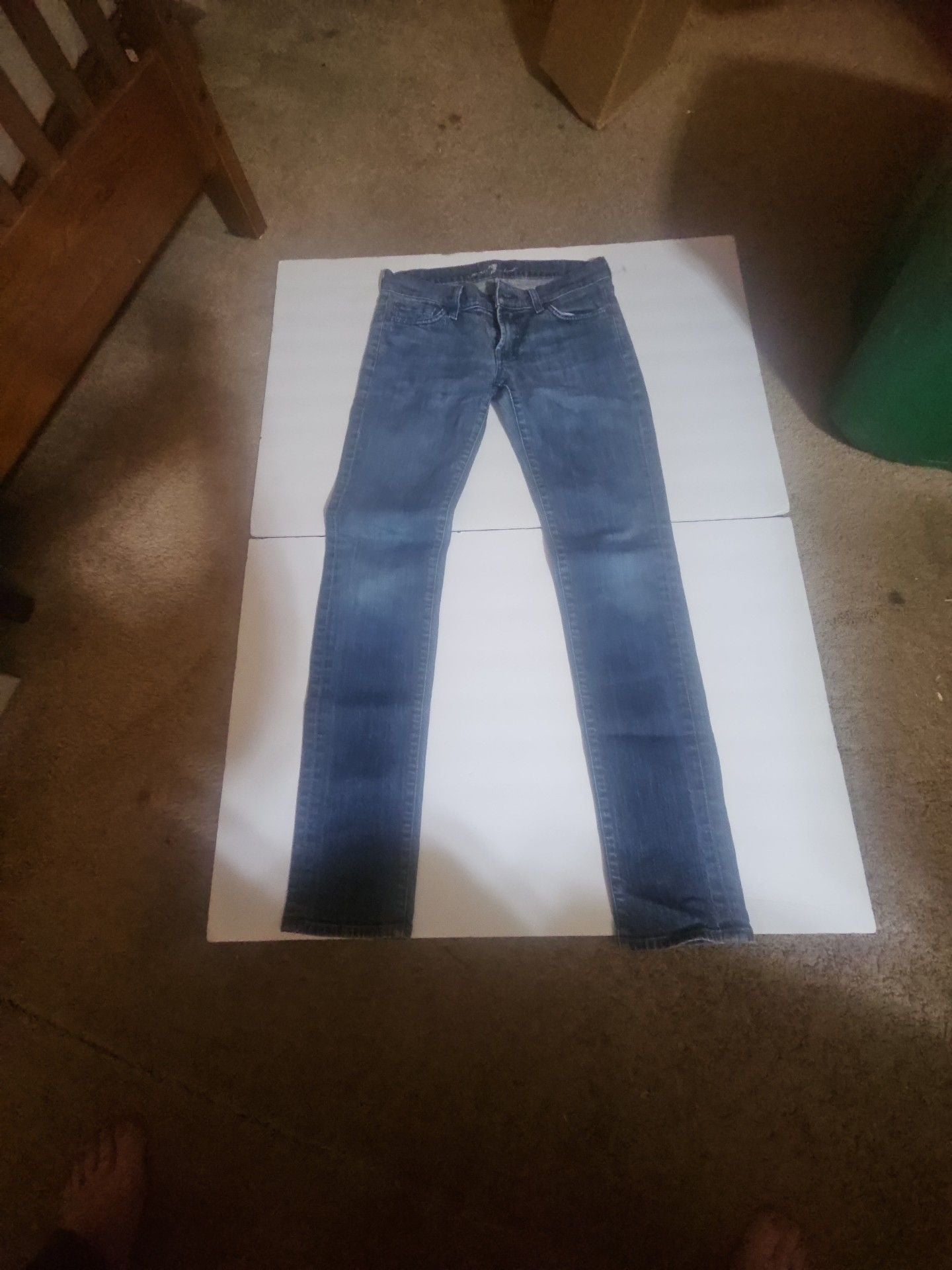 7 For All Mankind Skinny Jeans Size 26 Blue Denim 2