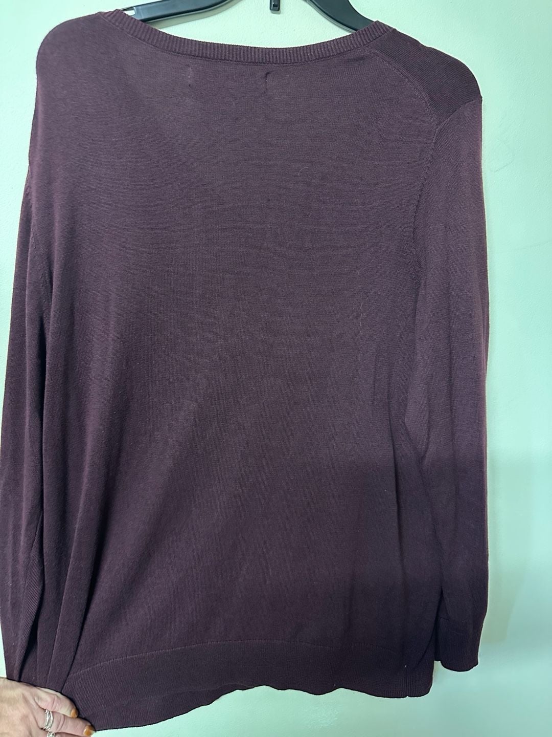 Amazon Essentials V-Neck Sweater Size 1X Burgundy Long Sleeve 3