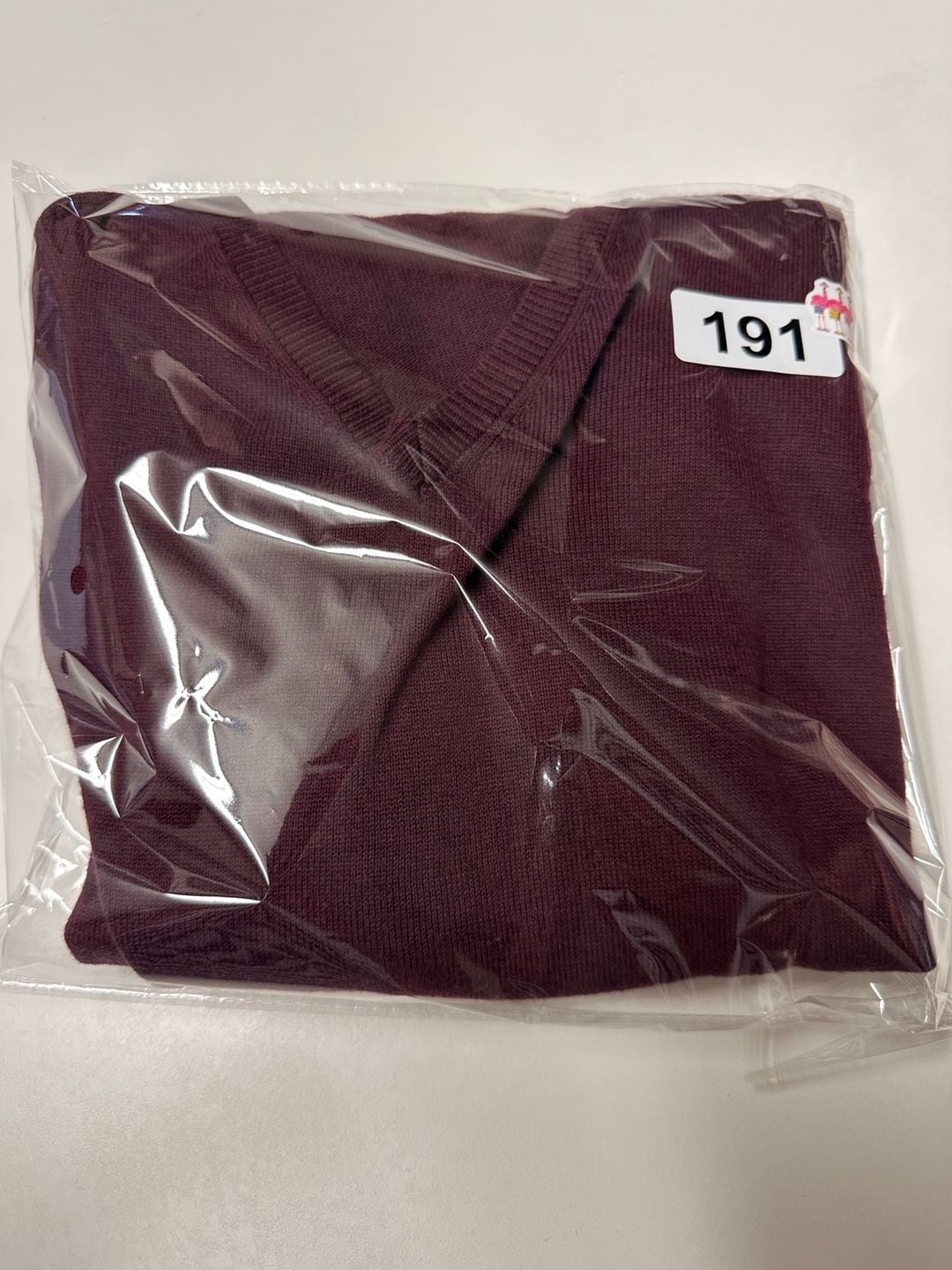Amazon Essentials V-Neck Sweater Size 1X Burgundy Long Sleeve 6