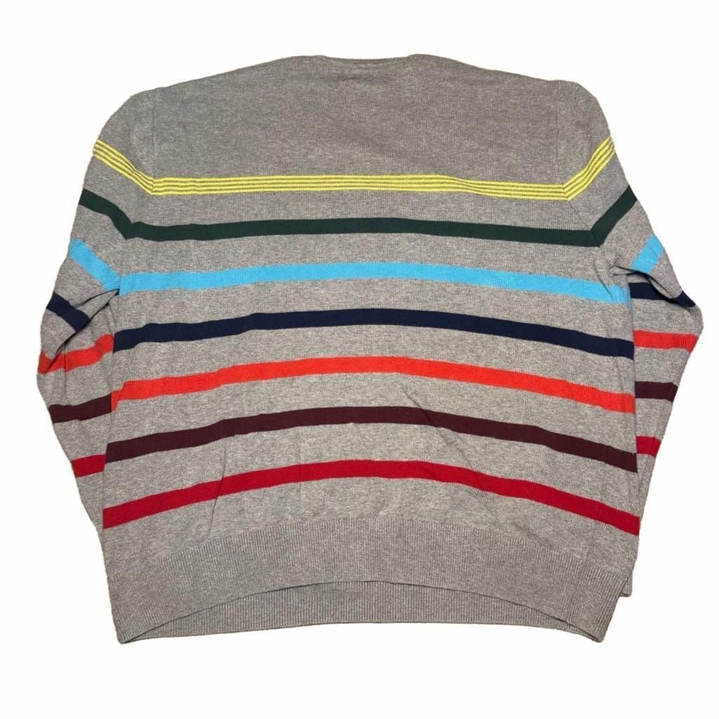 Gap Striped Crewneck Sweater Size XL Gray Multi 3