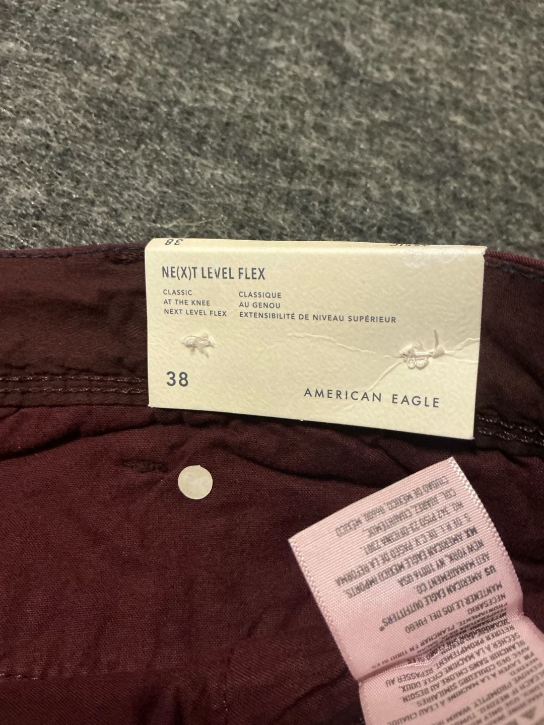 American Eagle Ne Level Flex Classic Shorts Mens Size 38 Burgundy New 6