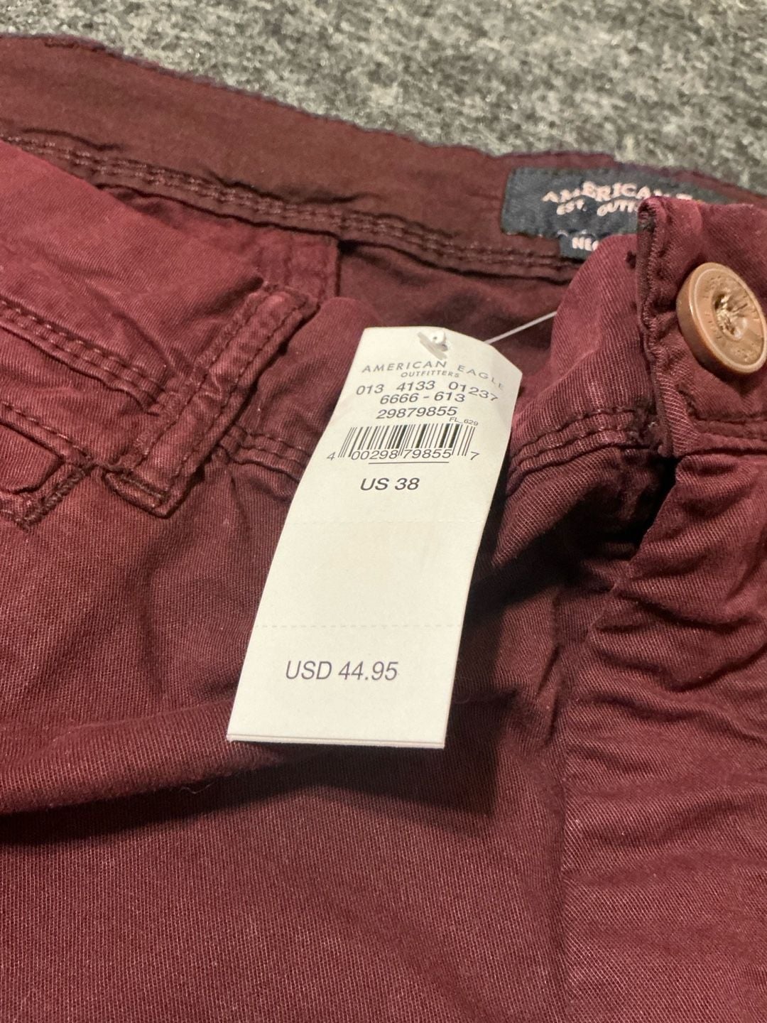 American Eagle Ne Level Flex Classic Shorts Mens Size 38 Burgundy New 7
