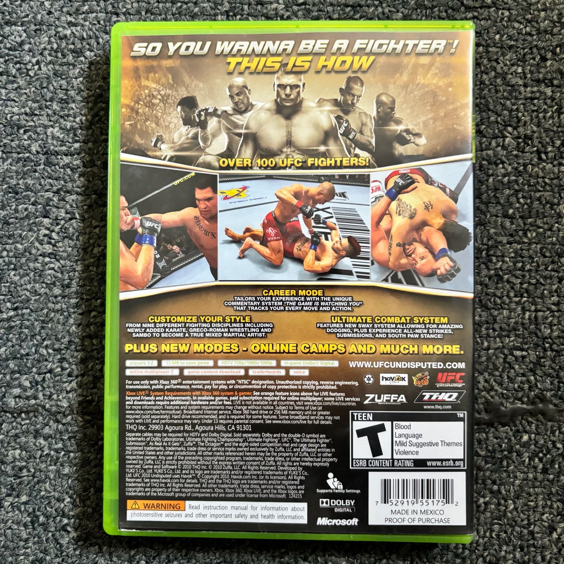 THQ UFC Undisputed 2010 Xbox 360 Video Game Complete 2