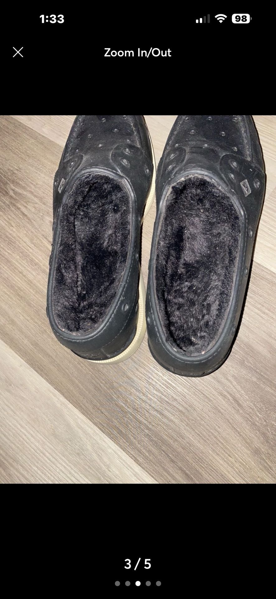 Sperry Authentic Original Float Cozy Boat Shoes Size 9 Black Faux Fur 4