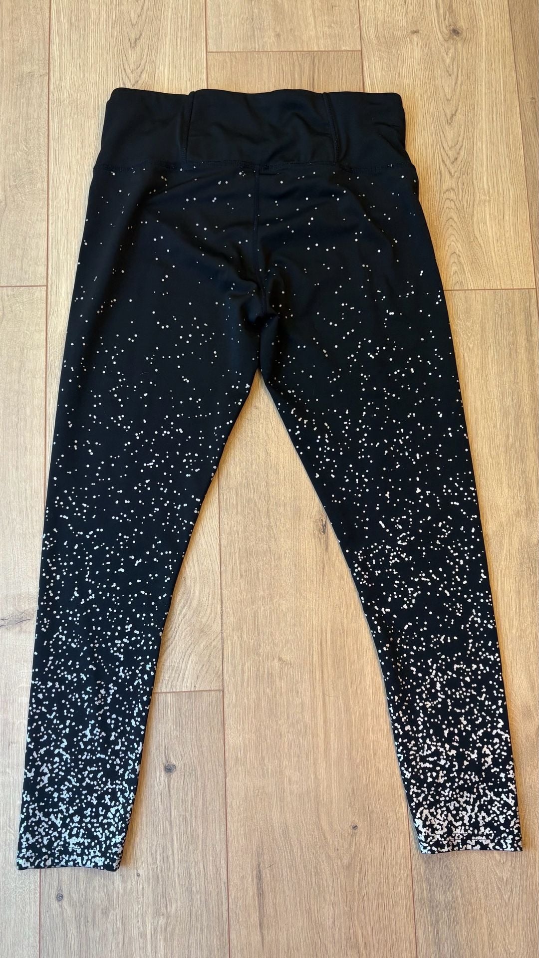 Kimberly Leggings Size L Black White Speckled Athletic Activewear 5