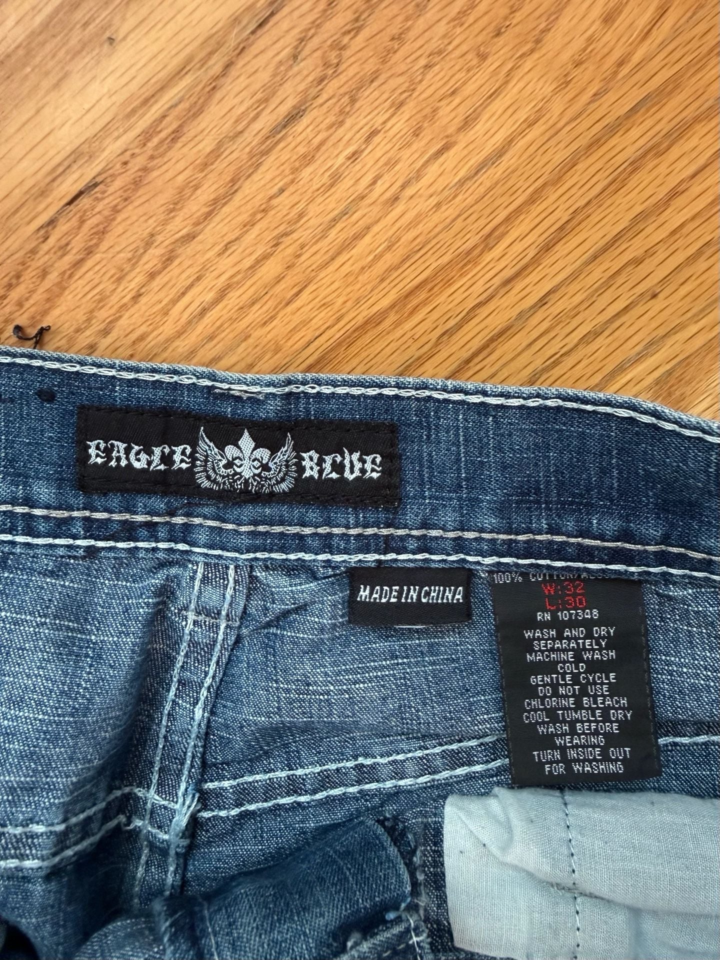Eagle Blue Jeans 32x30 Wide Leg Denim 4