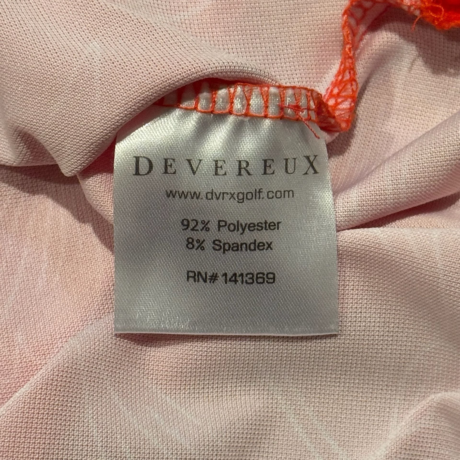 Devereux Golf Polo Shirt Size L Orange Floral Skull Back Graphic 10