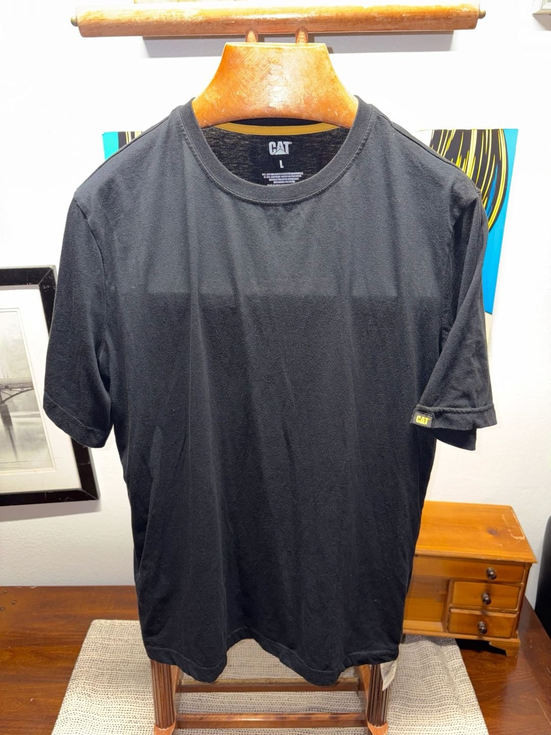 Caterpillar Cat T-Shirt Size L Black Short Sleeve Crewneck 9