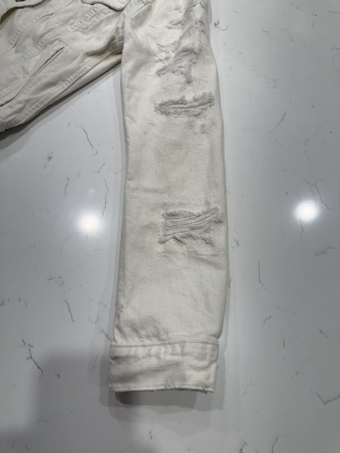 Denim & Supply Ralph Lauren Distressed Denim Jacket Size S White 5