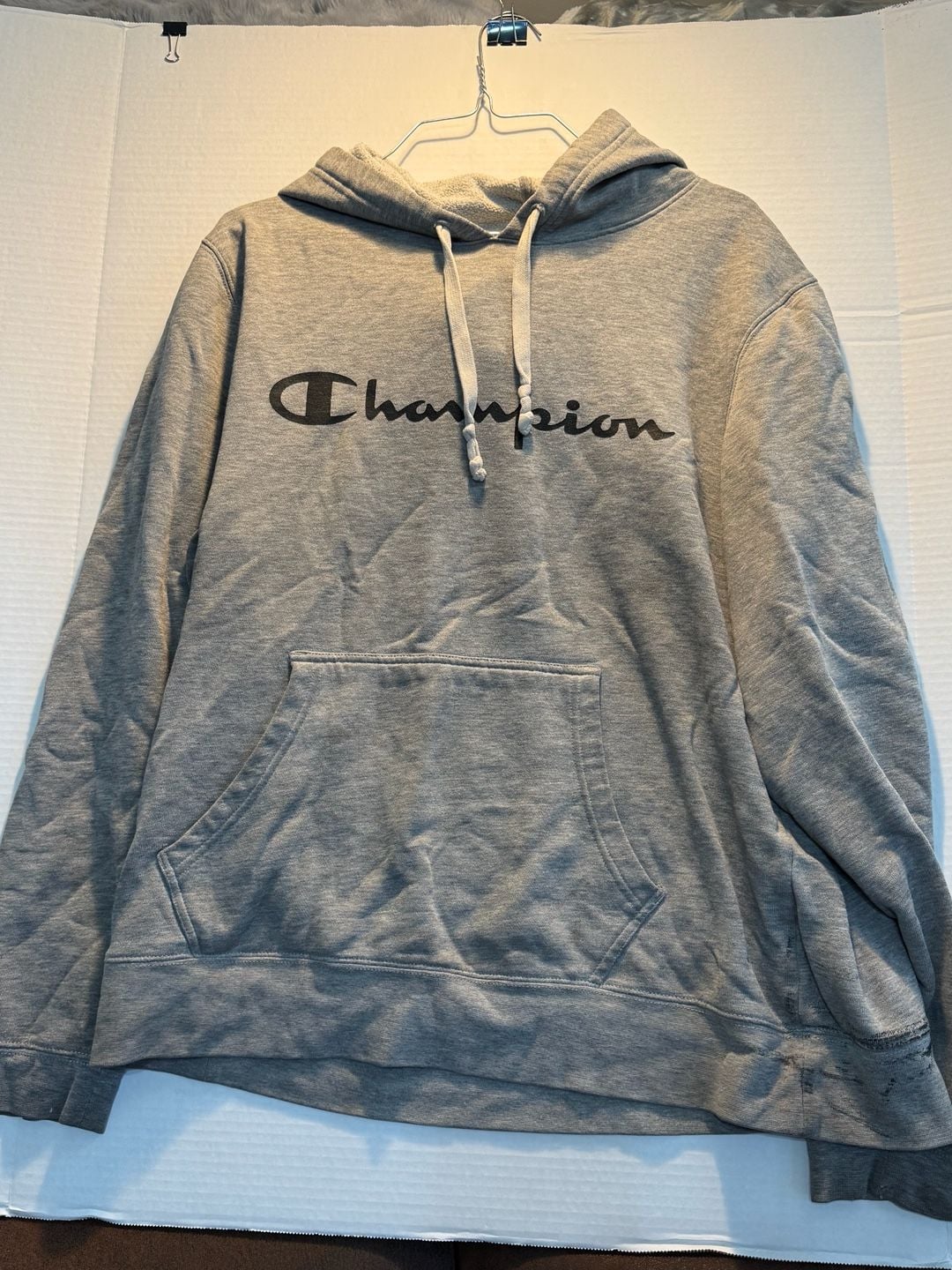 Champion Men's XLarge Logo Hoodie Grey 2