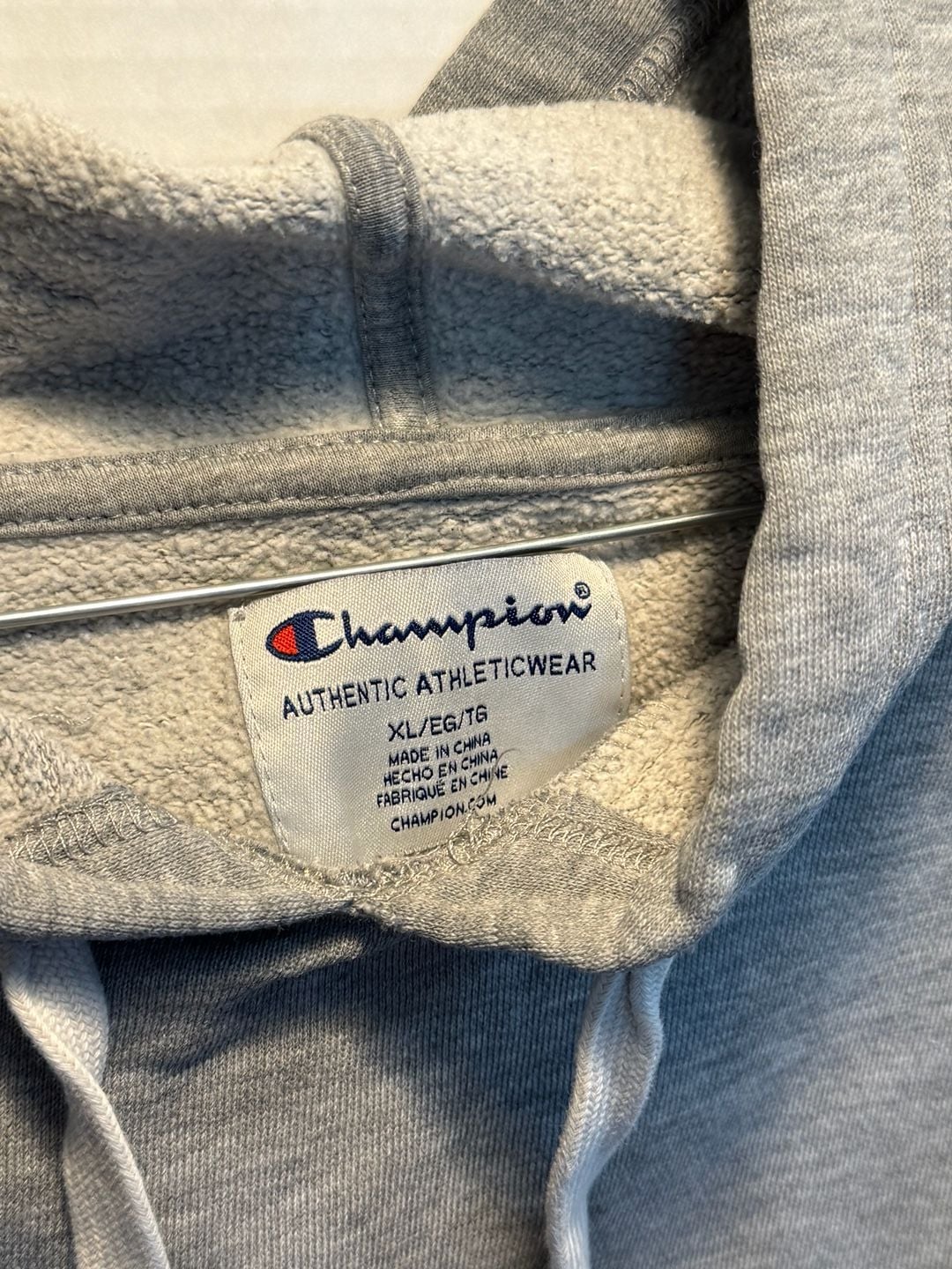 Champion Men's XLarge Logo Hoodie Grey 6
