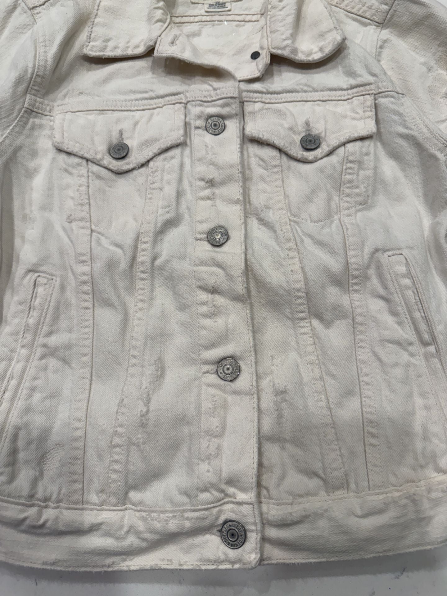 Denim & Supply Ralph Lauren Distressed Denim Jacket Size S White 7