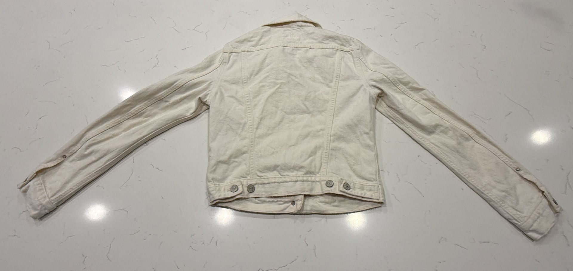 Denim & Supply Ralph Lauren Distressed Denim Jacket Size S White 8
