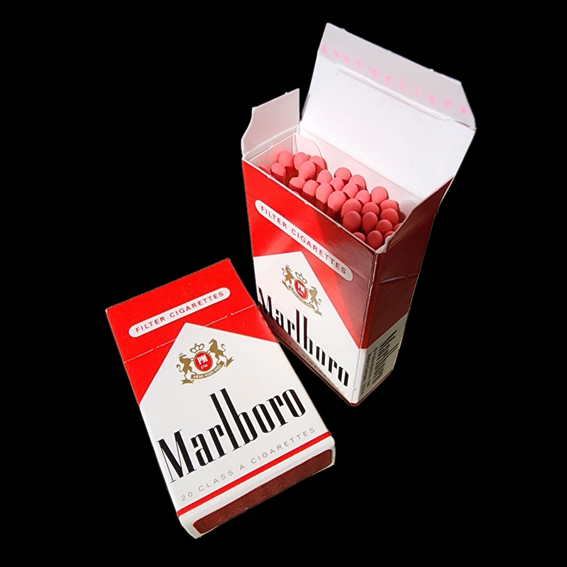 Marlboro 1990's Red Pack Miniature Flip Top Box Matches Unused New Set of 2 3