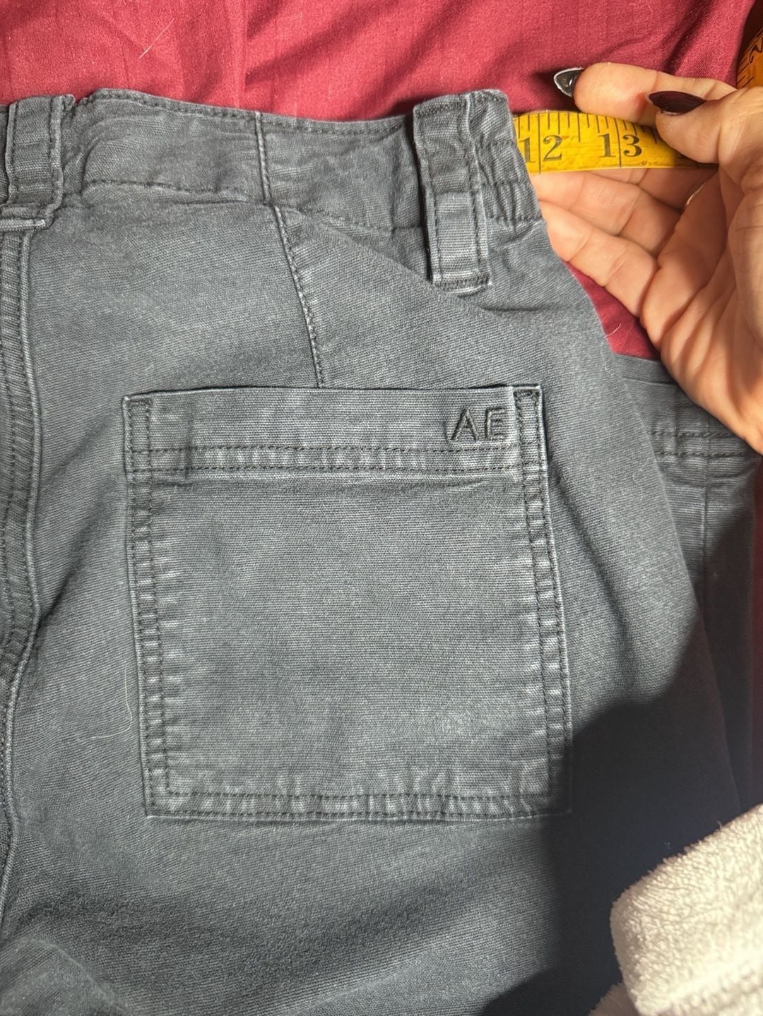 American Eagle Cargo Pants Size 00 Regular Gray Stretch Utility 2