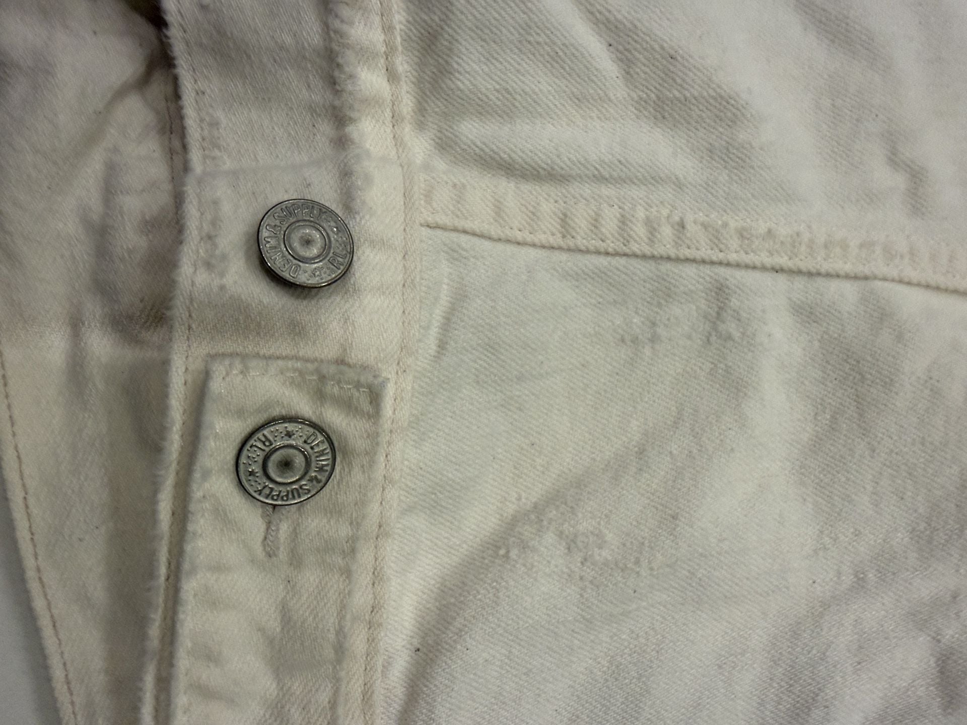 Denim & Supply Ralph Lauren Distressed Denim Jacket Size S White 10