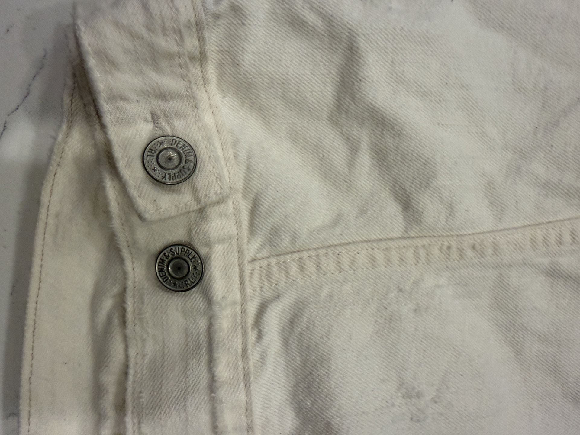Denim & Supply Ralph Lauren Distressed Denim Jacket Size S White 11
