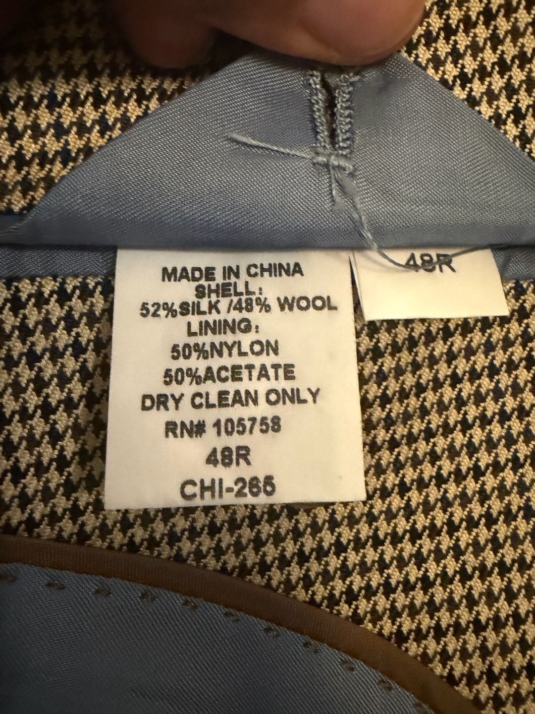 Alan Flusser Sport Coat Size 48R Brown Houndstooth Silk Wool Blazer 4