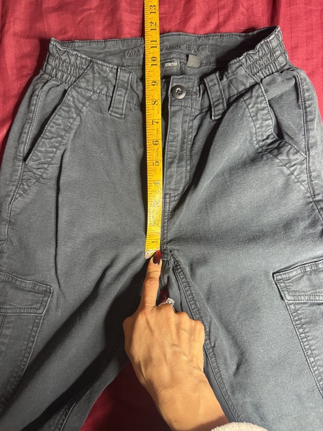 American Eagle Cargo Pants Size 00 Regular Gray Stretch Utility 3