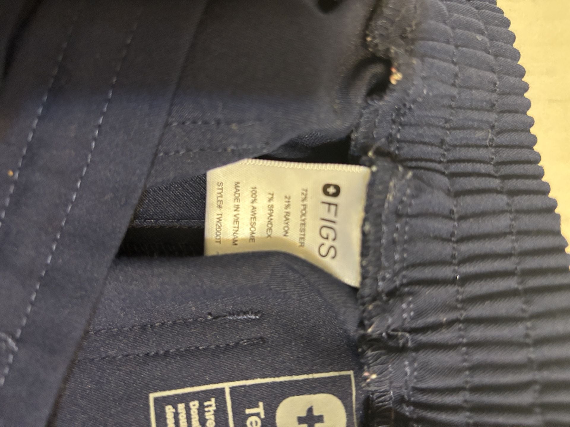 Figs Technical Collection Scrub Pants Size S/T Navy Blue 7