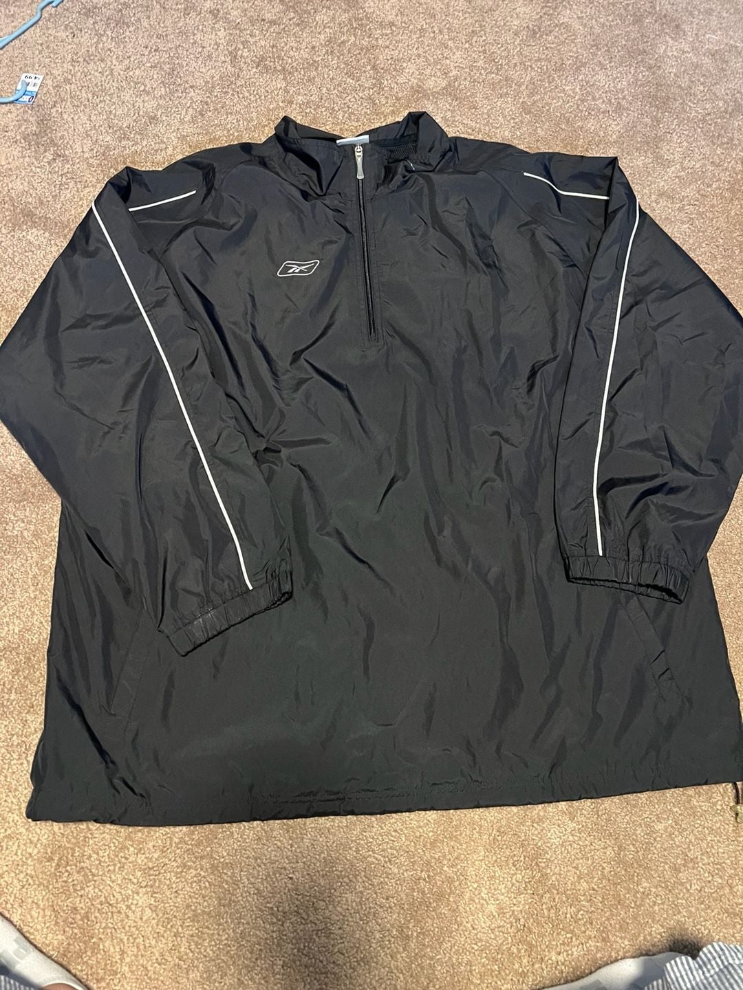Reebok 1/2 Zip Windbreaker Jacket Black Size 3XL 2