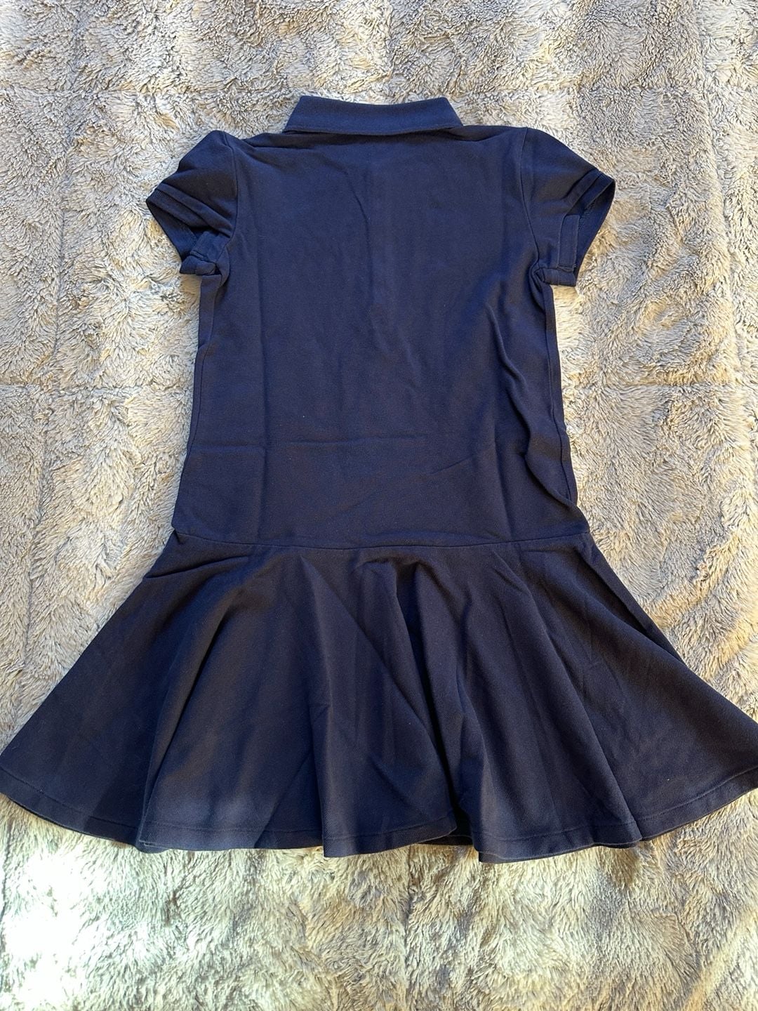New Polo Ralph Lauren Stretch Mesh Polo Dress Size M (8-10) Navy Blue Pink Logo 3